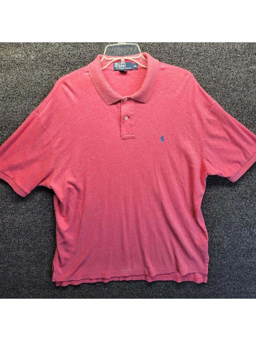VTG Polo Ralph Lauren Polo Shirt Salmon Short Sleeve Men's Sz XL 100% Cotton